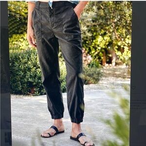FRANK & EILEEN Jameson Utility Jogger Italian Performance Linen Black